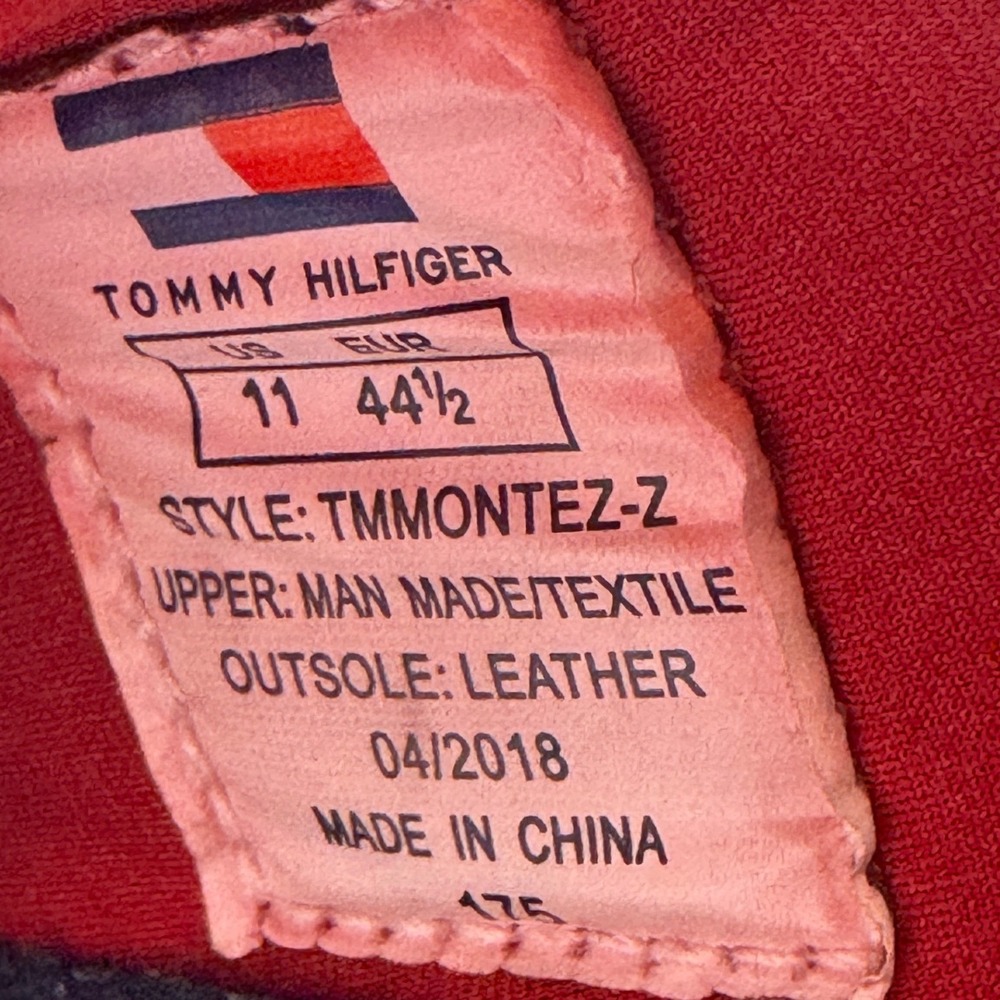 Tommy Hilfiger Mens Red Navy Blue Mesh Low Top Runner Sneakers Shoes 11 - Picture 12 of 14